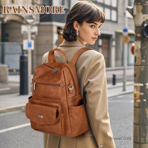 Convertible Backpack Purse PU Leather Waterproof 13.3 Inch Anti Theft Crossbody main image 4
